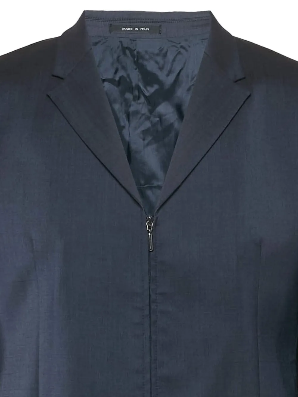 Pre-owned Emporio Armani Zip-front Wool Jacket In Blue