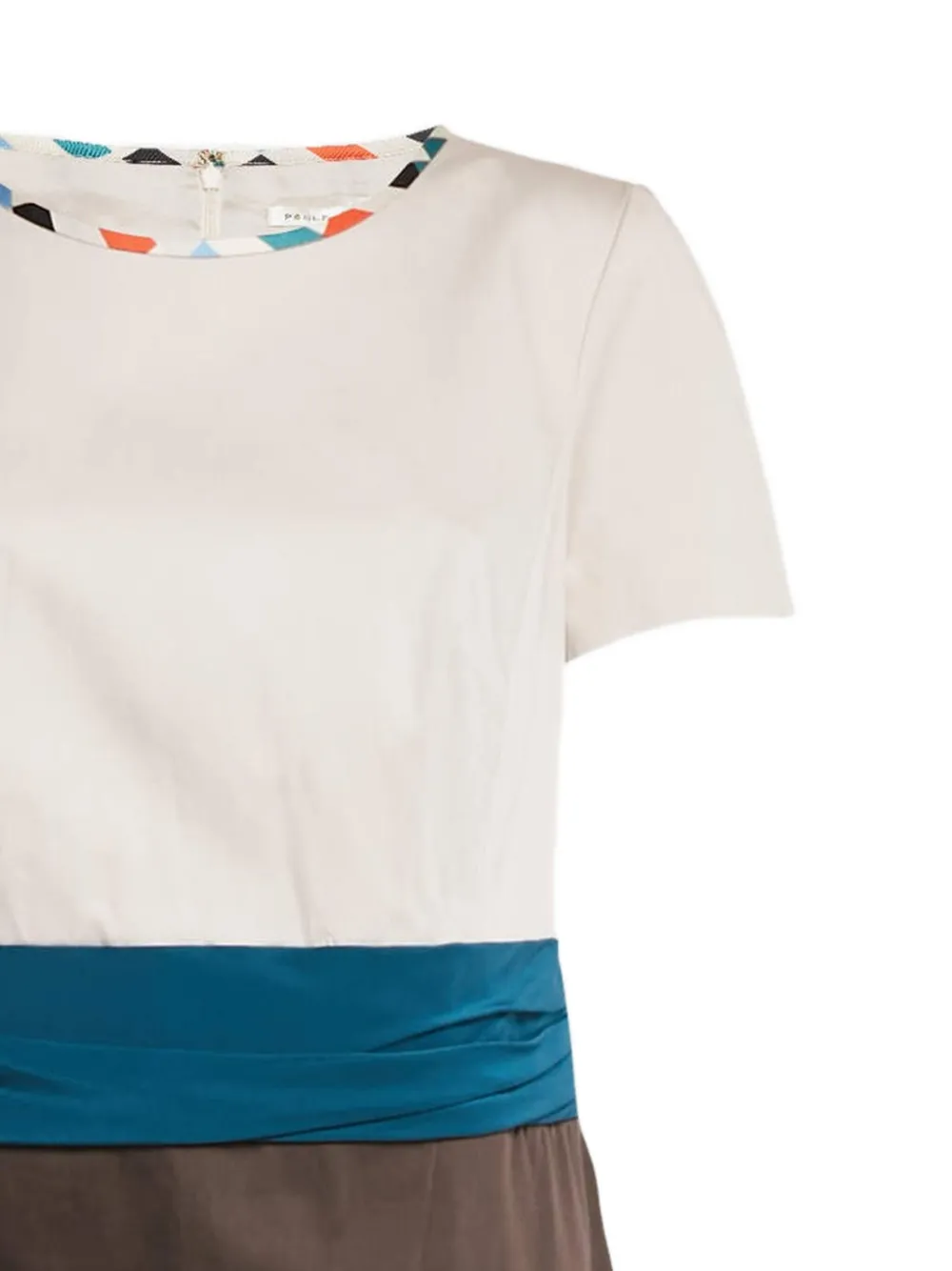 Pre-owned Paule Ka Colour-block Dress In White
