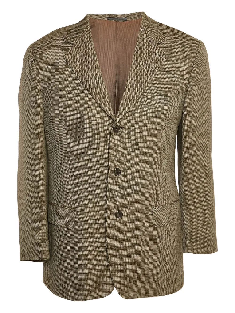 Ermenegildo Zegna Vintage  fine-pattern cotton blazer | Brown | Image 1