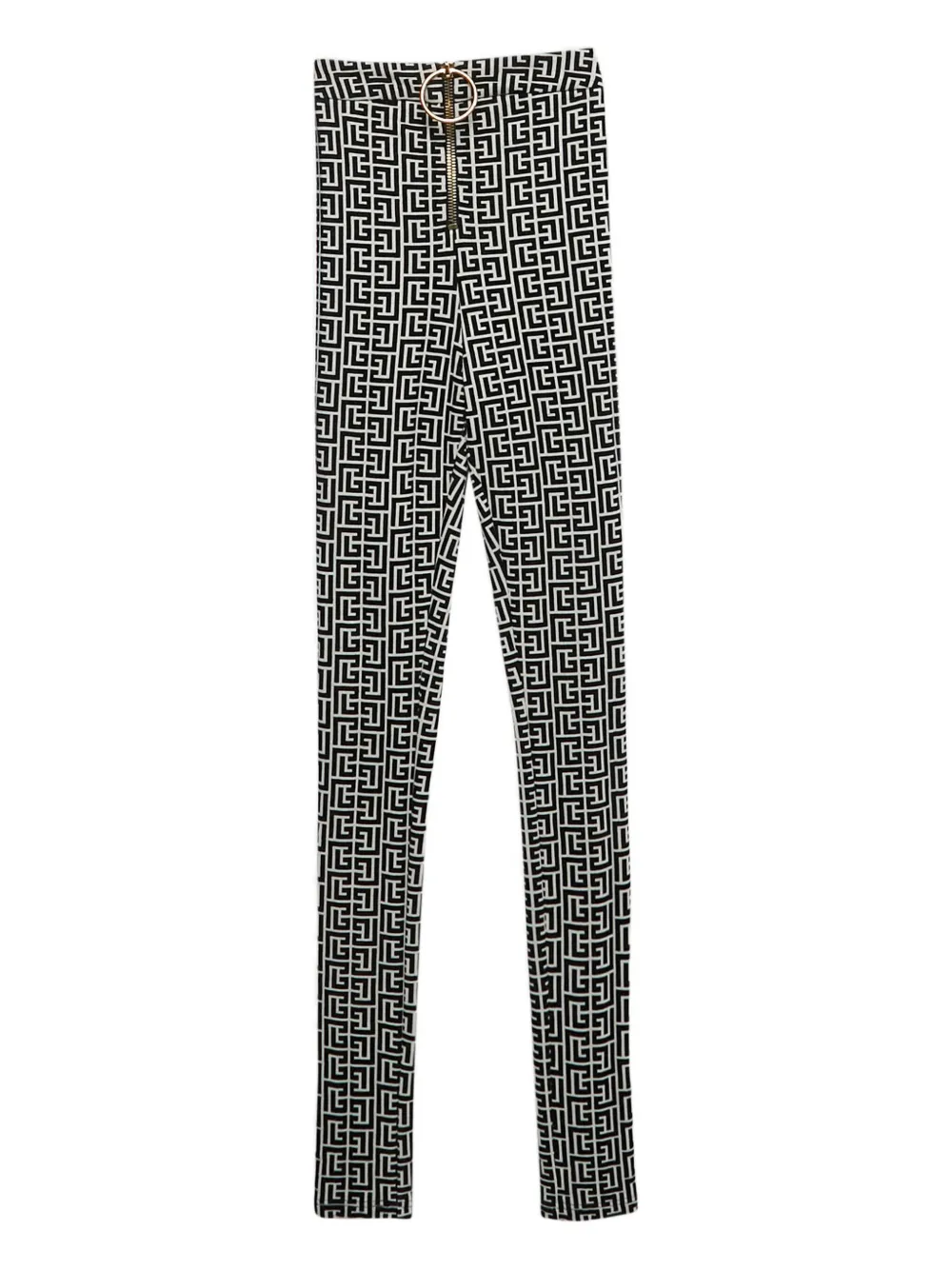 Pre-owned Balmain Geometric-pattern Knit Trousers In Black