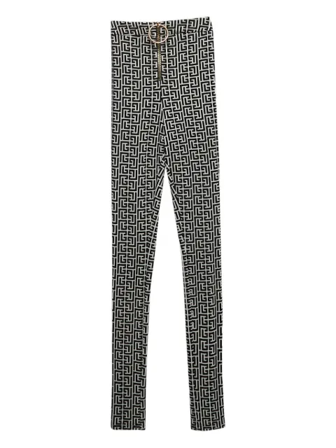 Balmain Pre-Owned geometric-pattern knit trousers
