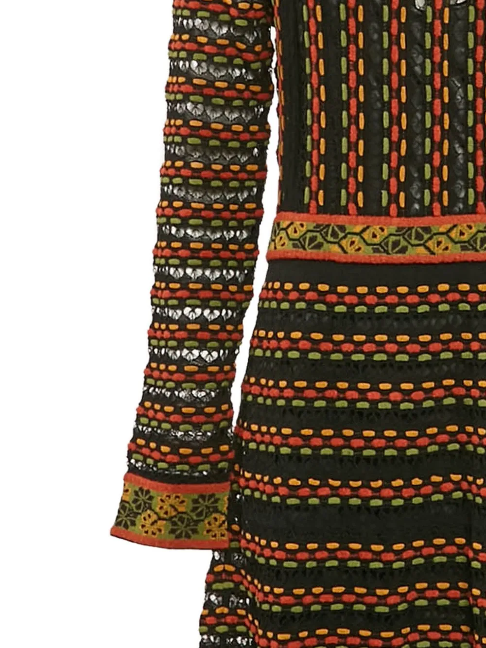 Missoni Pre-Owned Pointelle gebreide gestreepte jurk - Zwart