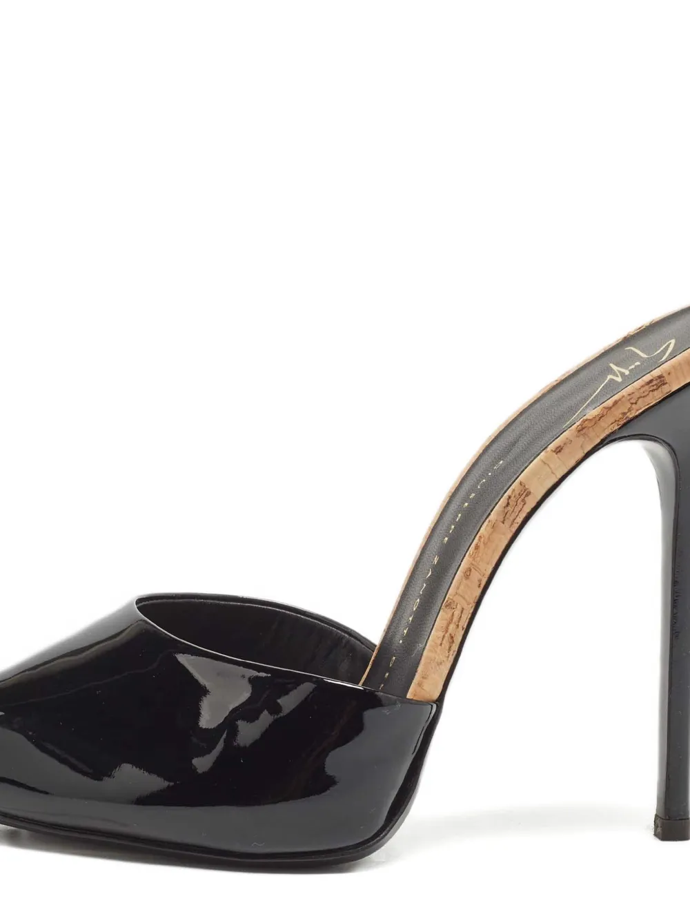 Giuseppe Zanotti Vintage 125 mm lakleren sandalen met kurk - Zwart