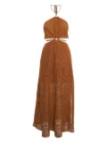Simkhai crochet cut-out maxi dress - Brown