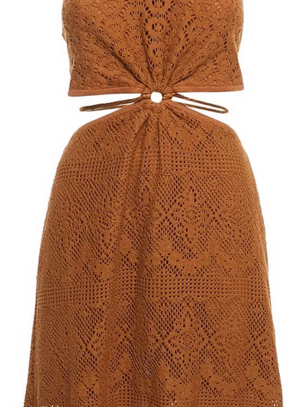 simkhai crochet maxi dress Simkhai Crochet cut-out Maxi Dress | Brown