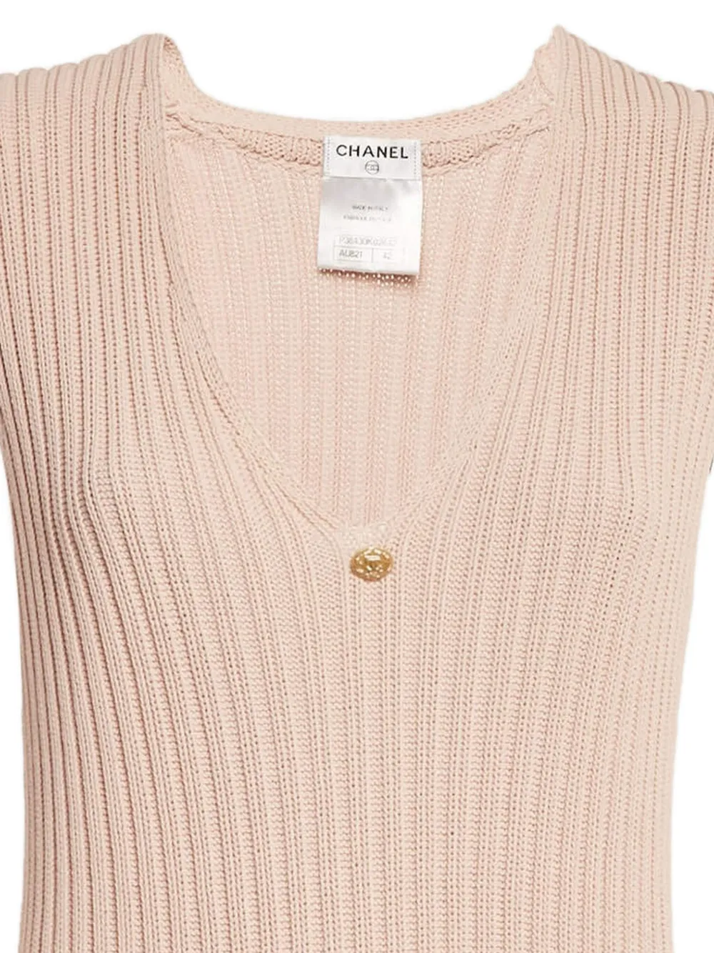 CHANEL Pre-Owned Mini-jurk verfraaid met logo - Beige