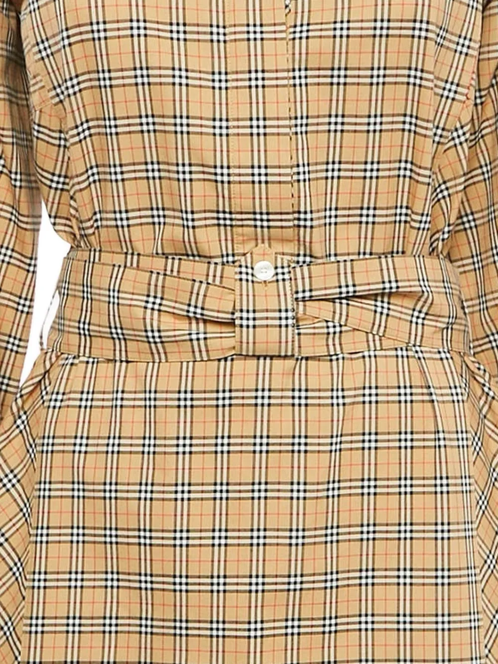 Burberry Pre-Owned 2024 geruite jurk met ceintuur - Beige