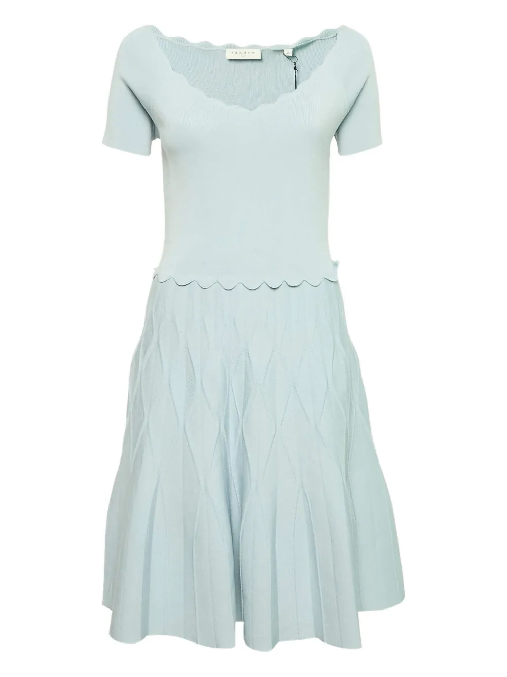 SANDRO robe en maille à coupe mi-longue | bleu | Image 1