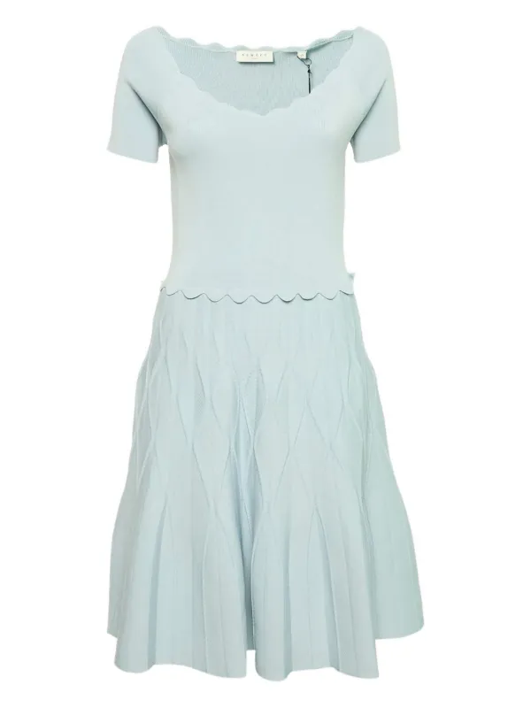 SANDRO Knitted Midi Dress | Blue | FARFETCH SG