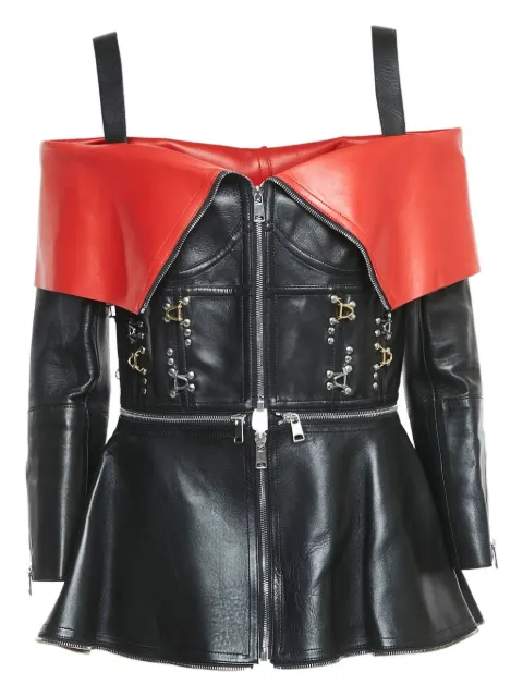 Alexander McQueen Pre-Owned off-shoulder leather jacket