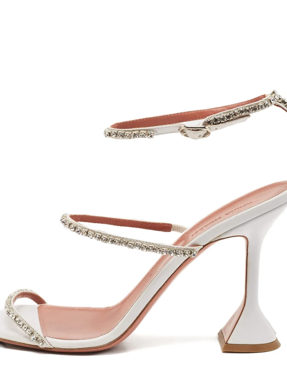 Amina Muaddi Gilda sandalen verfraaid met kristallen - Wit