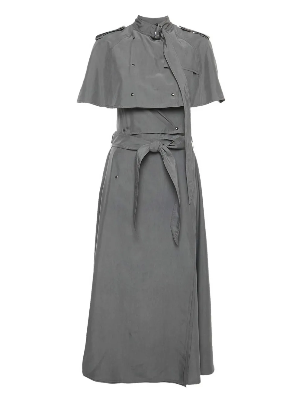 Pre-owned Burberry Taffeta Trench Dress In Gray
