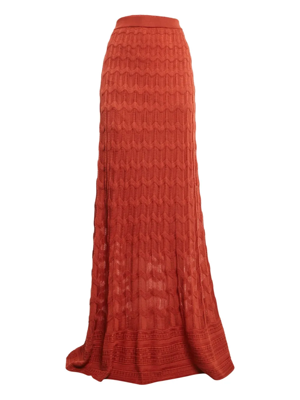 Pre-owned Missoni Knitted Maxi Skirt In Red