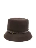Seventy leather-buckle felt hat - Brown
