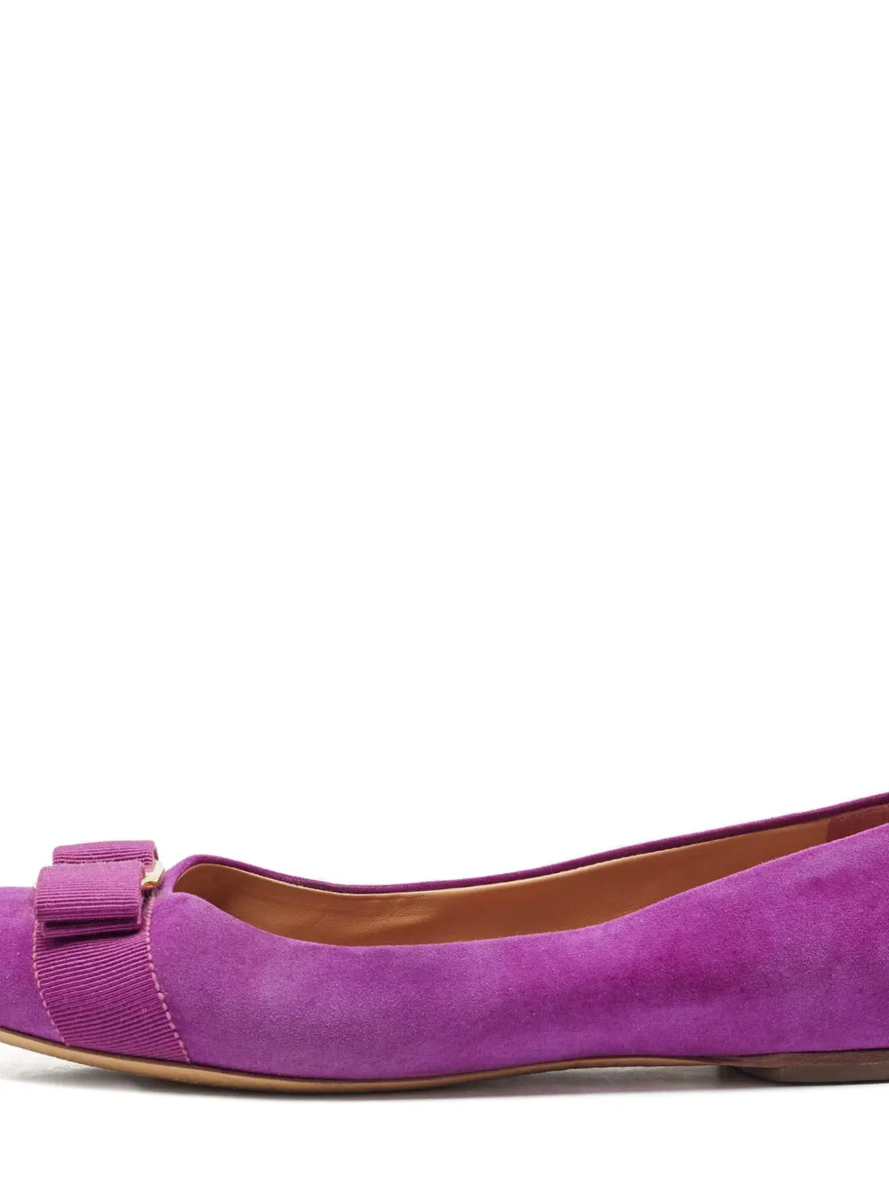 Ferragamo Pre-Owned Suède ballerina's verfraaid met strik - Paars
