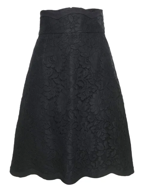 Dolce & Gabbana Pre-Owned scallop-hem floral-lace skirt