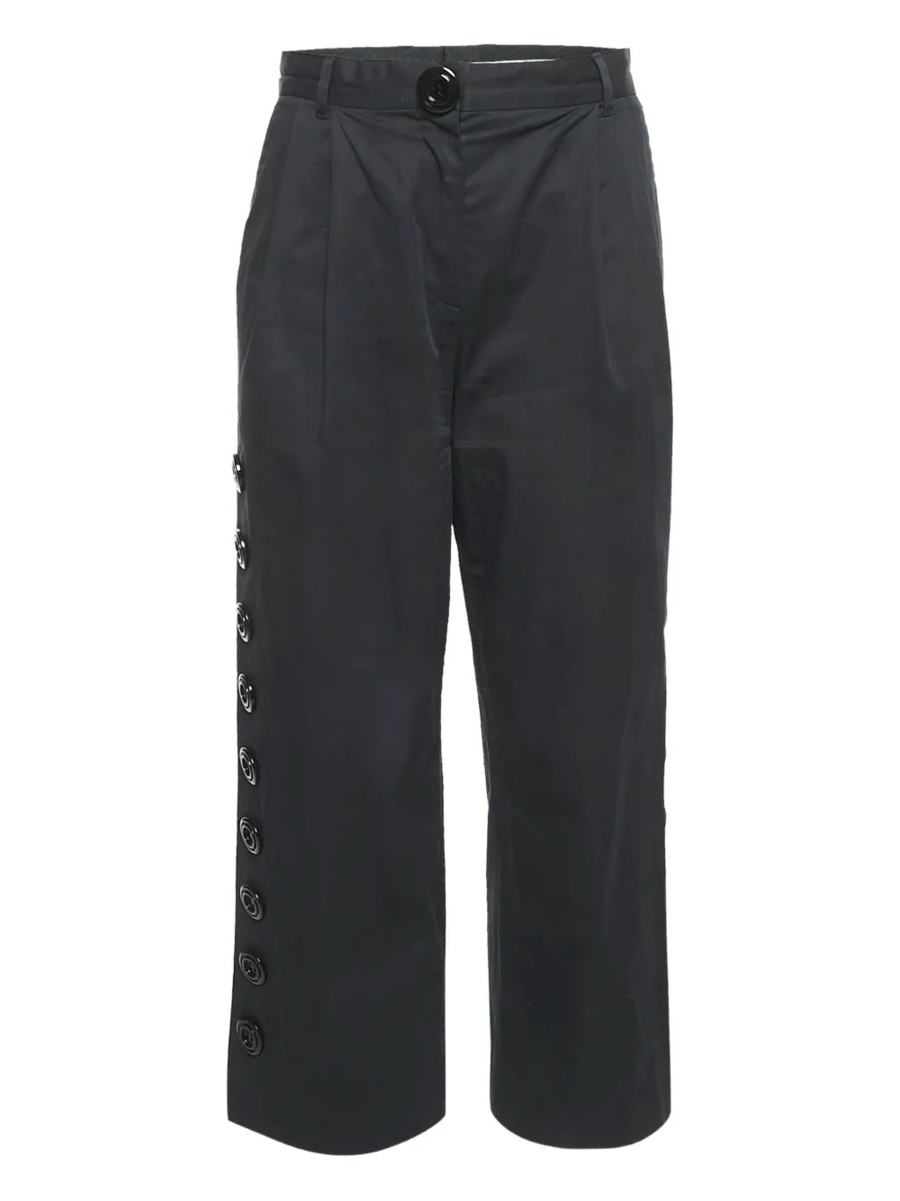 Pre-owned Dolce & Gabbana 2024 Pleated Button Straight-leg Trousers In Black