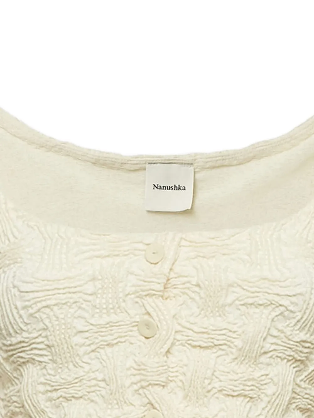 Pre-owned Nanushka Seersucker Button Top In Neutral