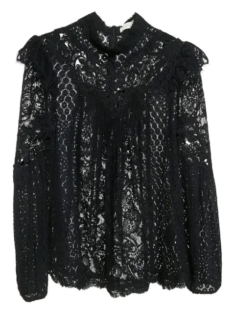 ZIMMERMANN blusa de encaje con cuello de tortuga 2024