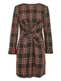 Maje plaid-pattern twist-detail dress - Black