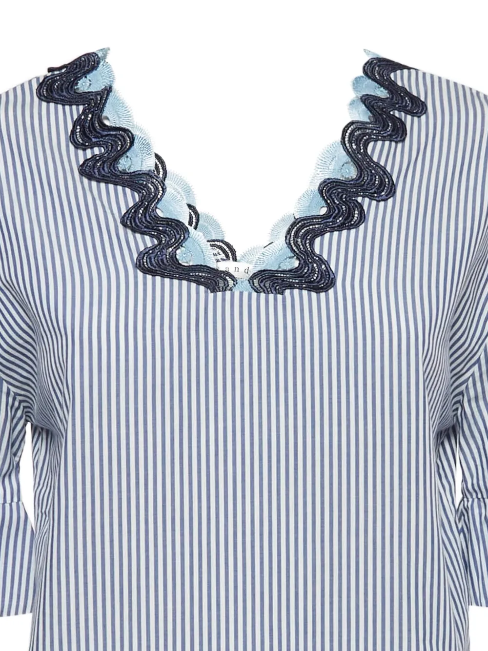 SANDRO 2024 striped ruffle blouse top | Image 2