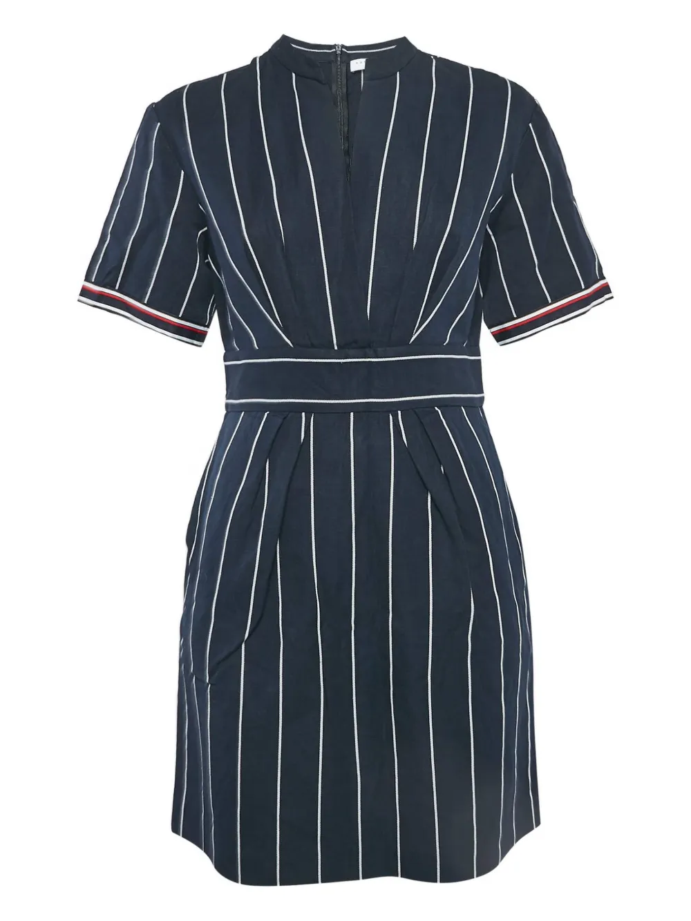 SANDRO 2024 stripe pleated mini dress | Blue | Image 1