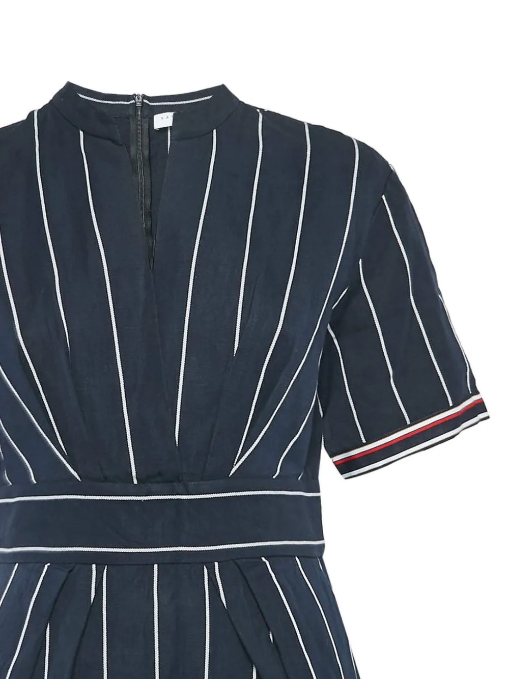 SANDRO 2024 gestreepte geplooide mini-jurk - Blauw