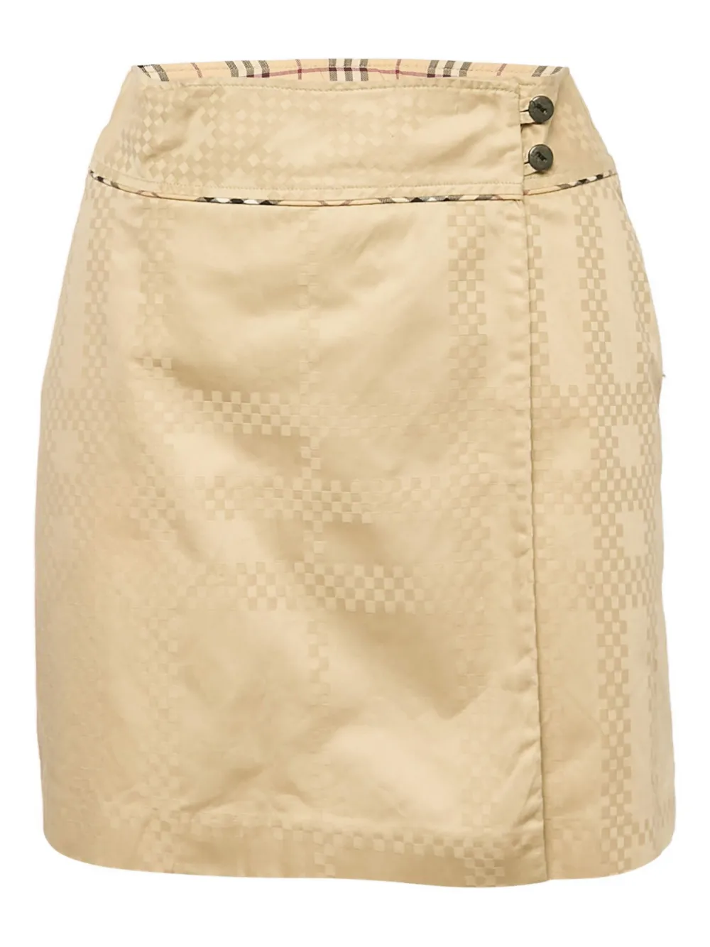 Burberry Pre-Owned checkered-print button skirt | Neutrals | Image 1