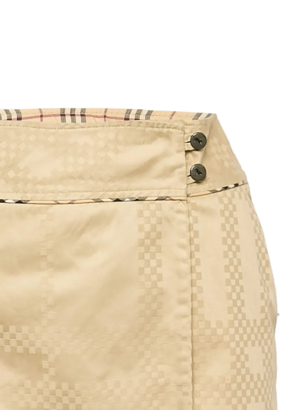Burberry Pre-Owned Geruite rok met knopen - Beige