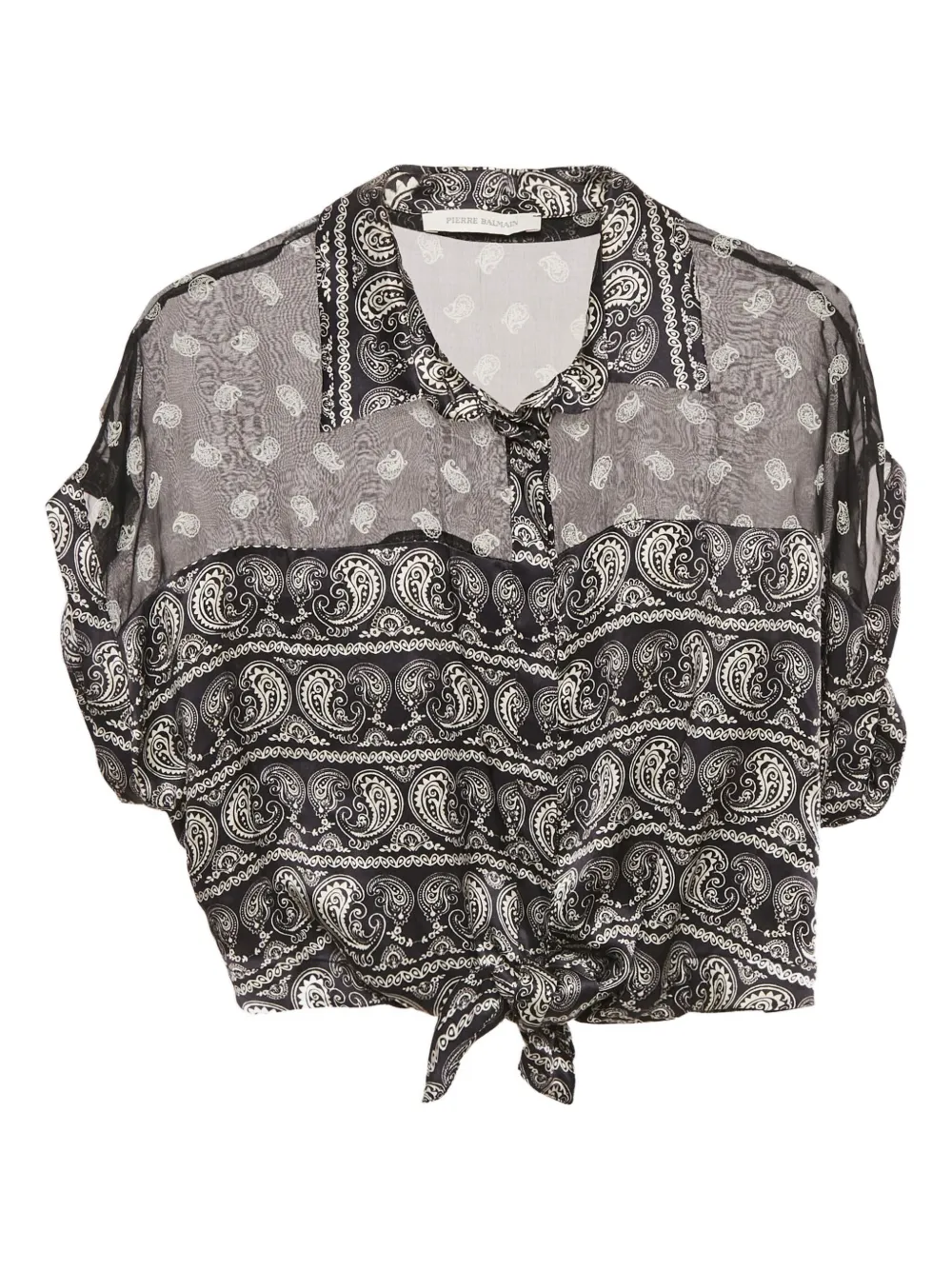 Pierre Balmain Vintage paisley-print silk top | Black | Image 1