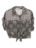 Pierre Balmain Vintage paisley-print silk top - Black