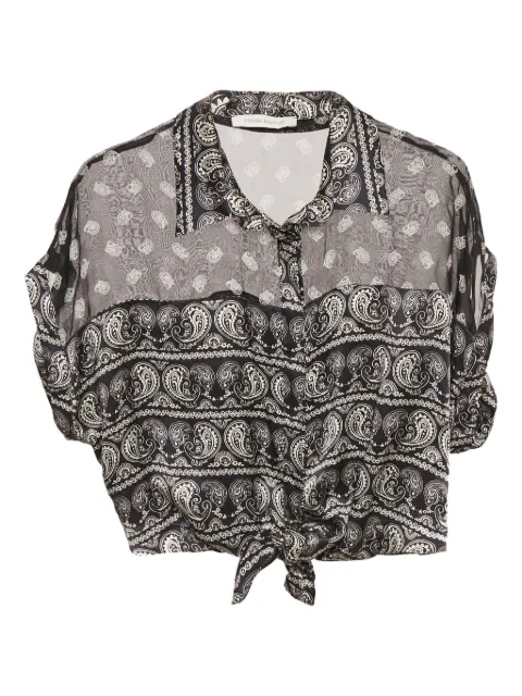 Pierre Balmain Vintage توب حرير بطبعة بيزلي