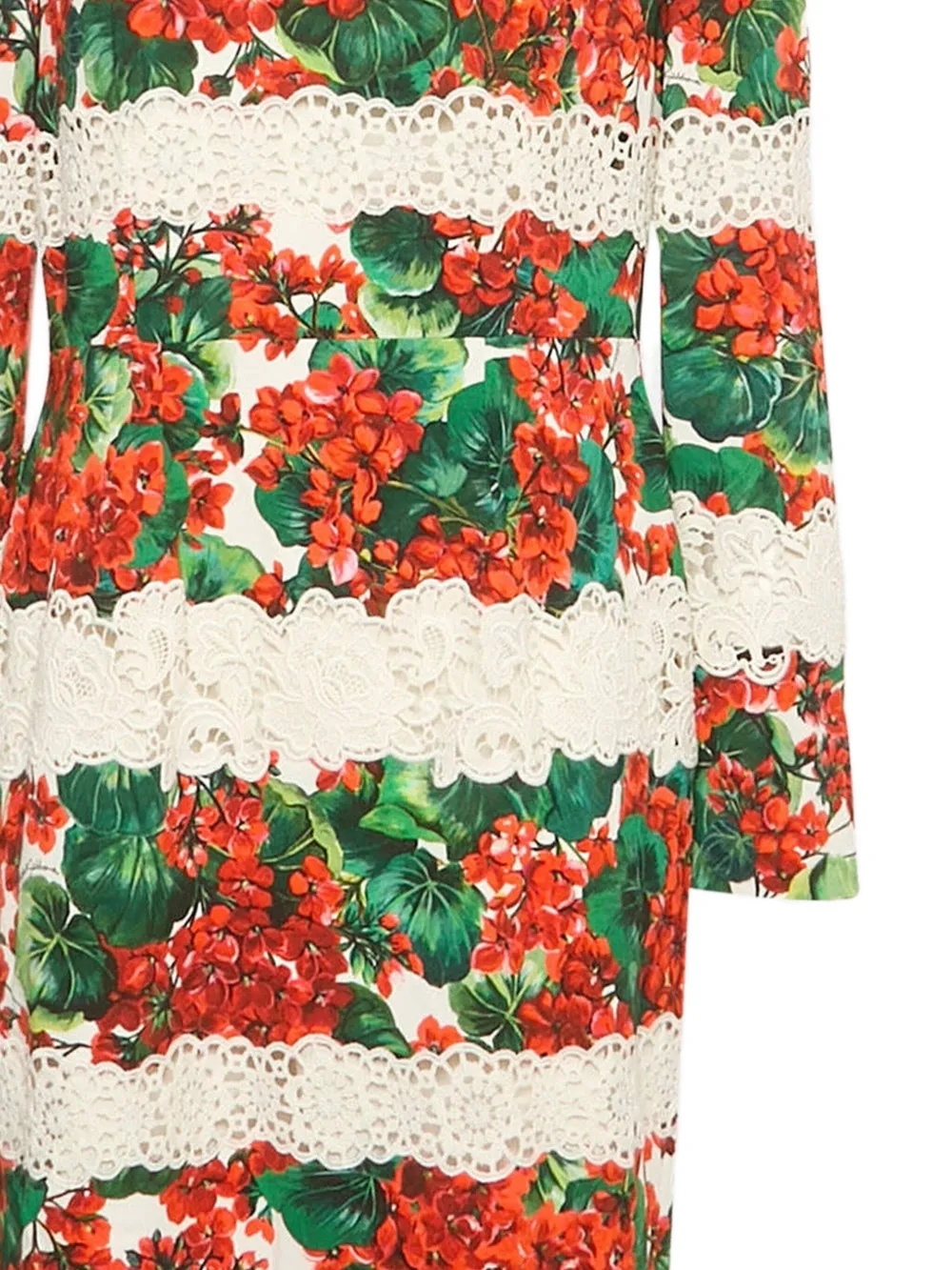 Dolce & Gabbana Pre-Owned 2024 midi-jurk met bloemenkant - Beige