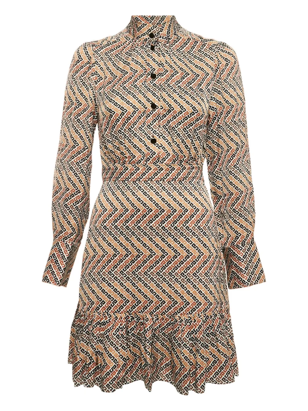 SANDRO geometric-pattern satin dress | Neutrals | Image 1
