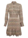 SANDRO geometric-pattern satin dress - Neutrals