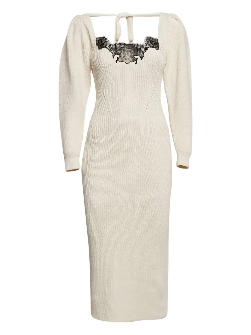 Self-Portrait puff-sleeve lace dress | White | Image 1