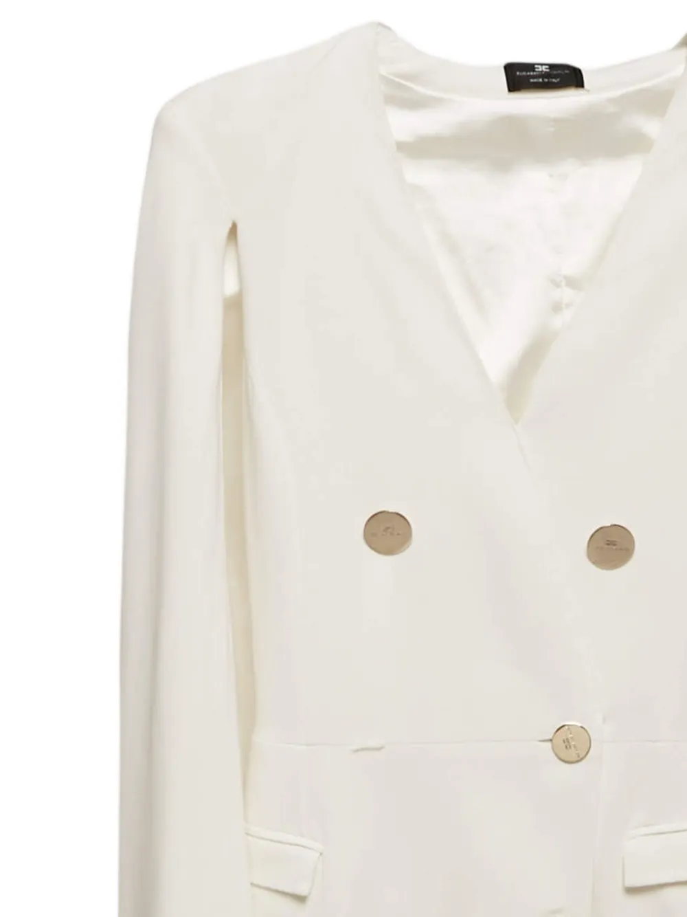 Elisabetta Franchi Jurk met dubbele rij knopen - Wit