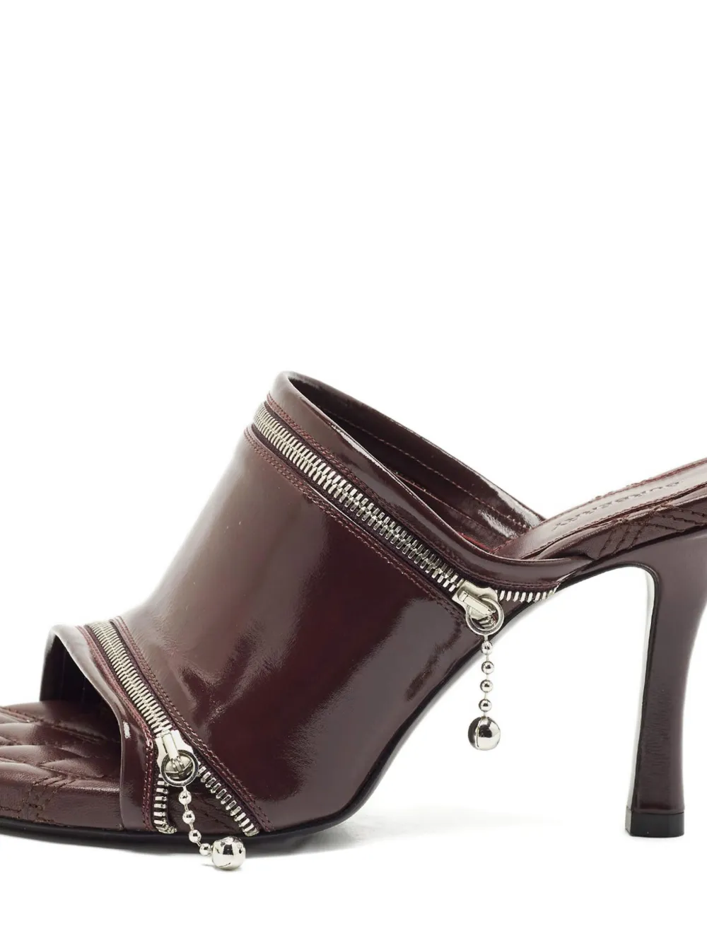 Burberry Pre-Owned 100 mm leren muiltjes met ritsdetails - Rood