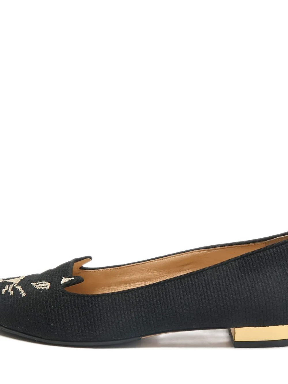 Charlotte Olympia Pumps met geborduurde kat - Zwart