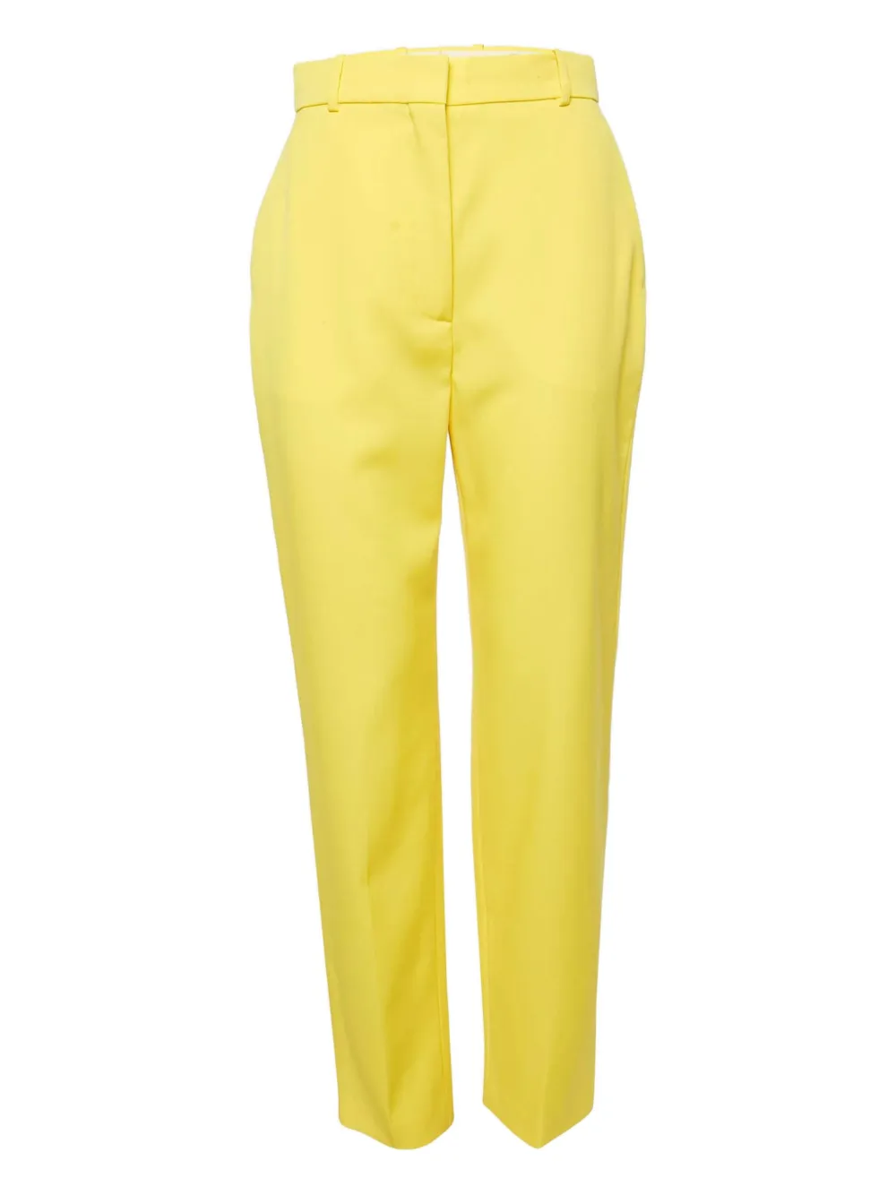 Pre-owned Alexander Mcqueen Tapered Wool Trousers In Yellow