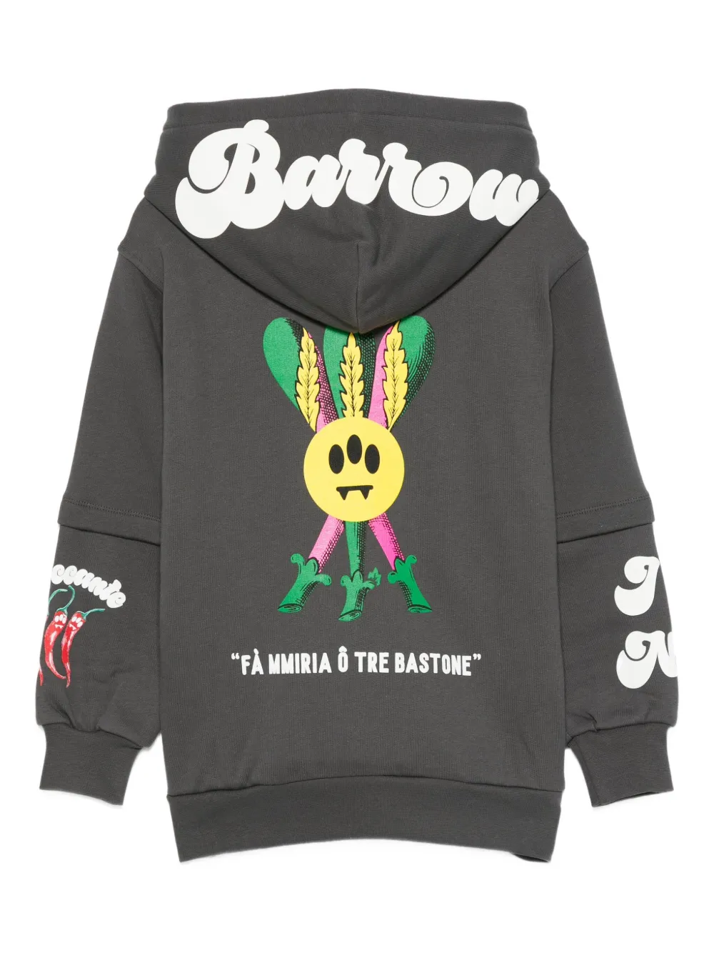 Barrow Logo-print Hoodie In Gray