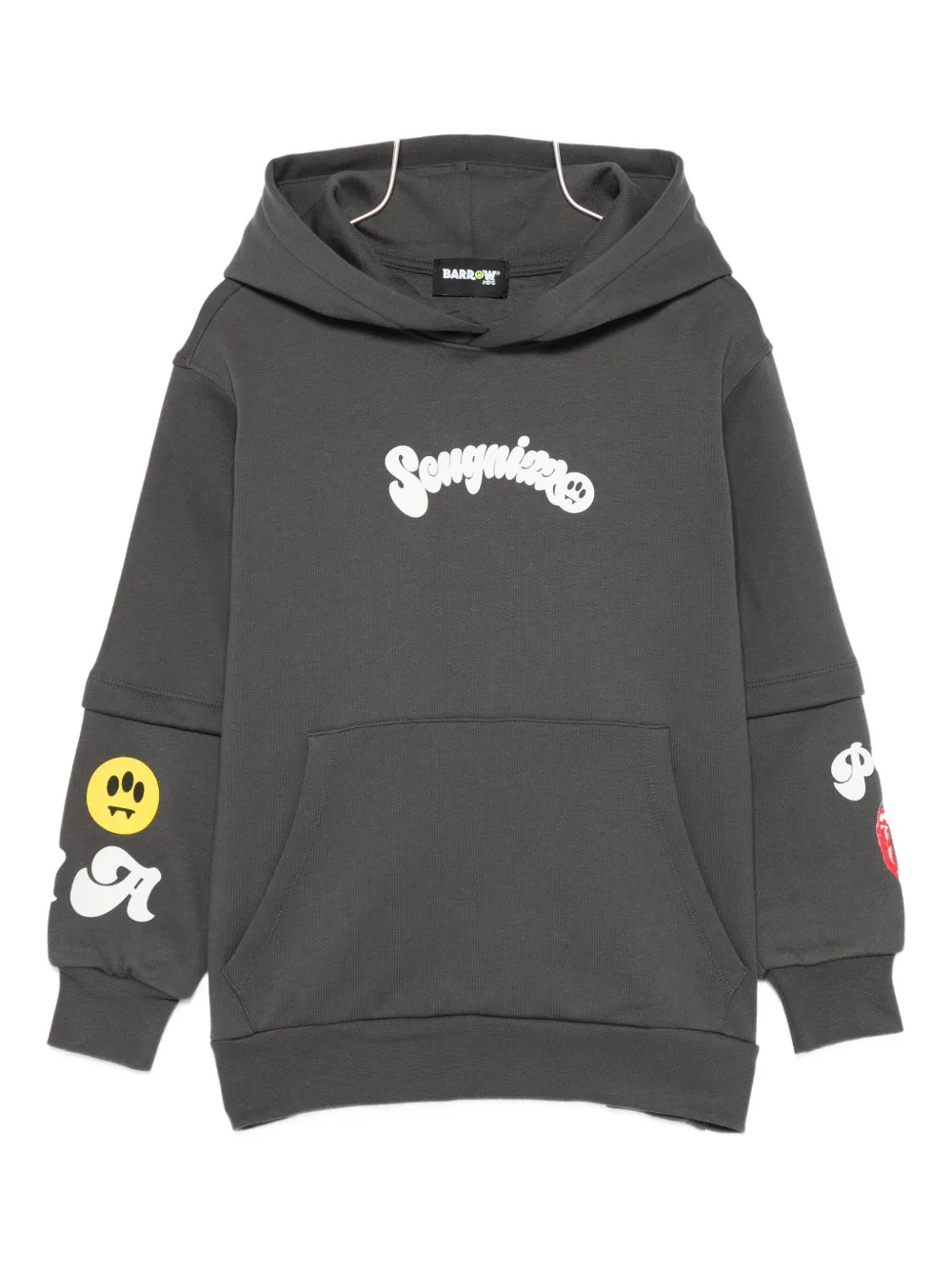 Barrow Logo-print Hoodie In Gray