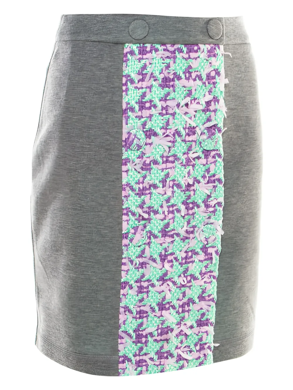 Moschino Pre-Owned tweed-panel midi skirt | Grey | Image 1