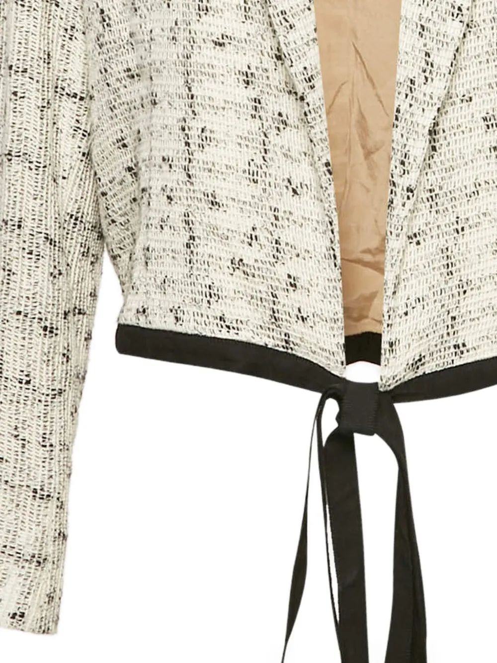 Pre-owned Roland Mouret  Tie-front Tweed Jacket In Neutral