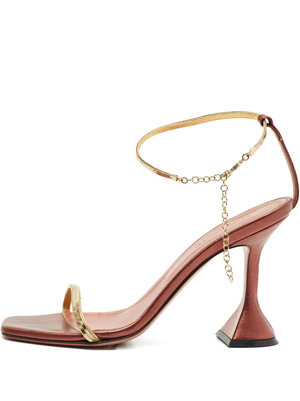 Amina Muaddi Sandali in pelle con tacco Pre-owned 95mm - Giallo