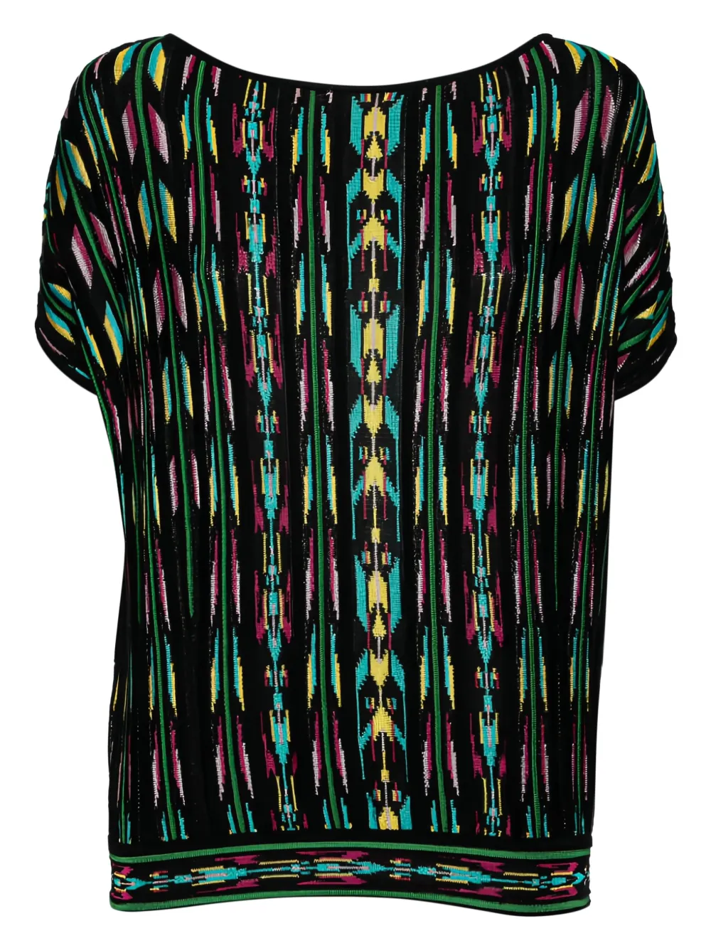 Pre-owned Missoni Patterned-intarsia Vest In Black