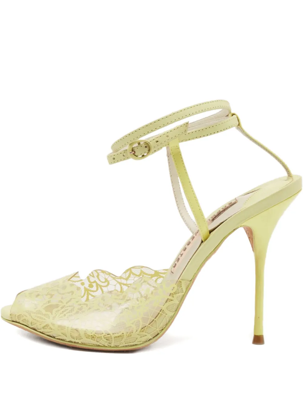 Pre-owned Sophia Webster 2024 Lace Leather Sandals In Yellow