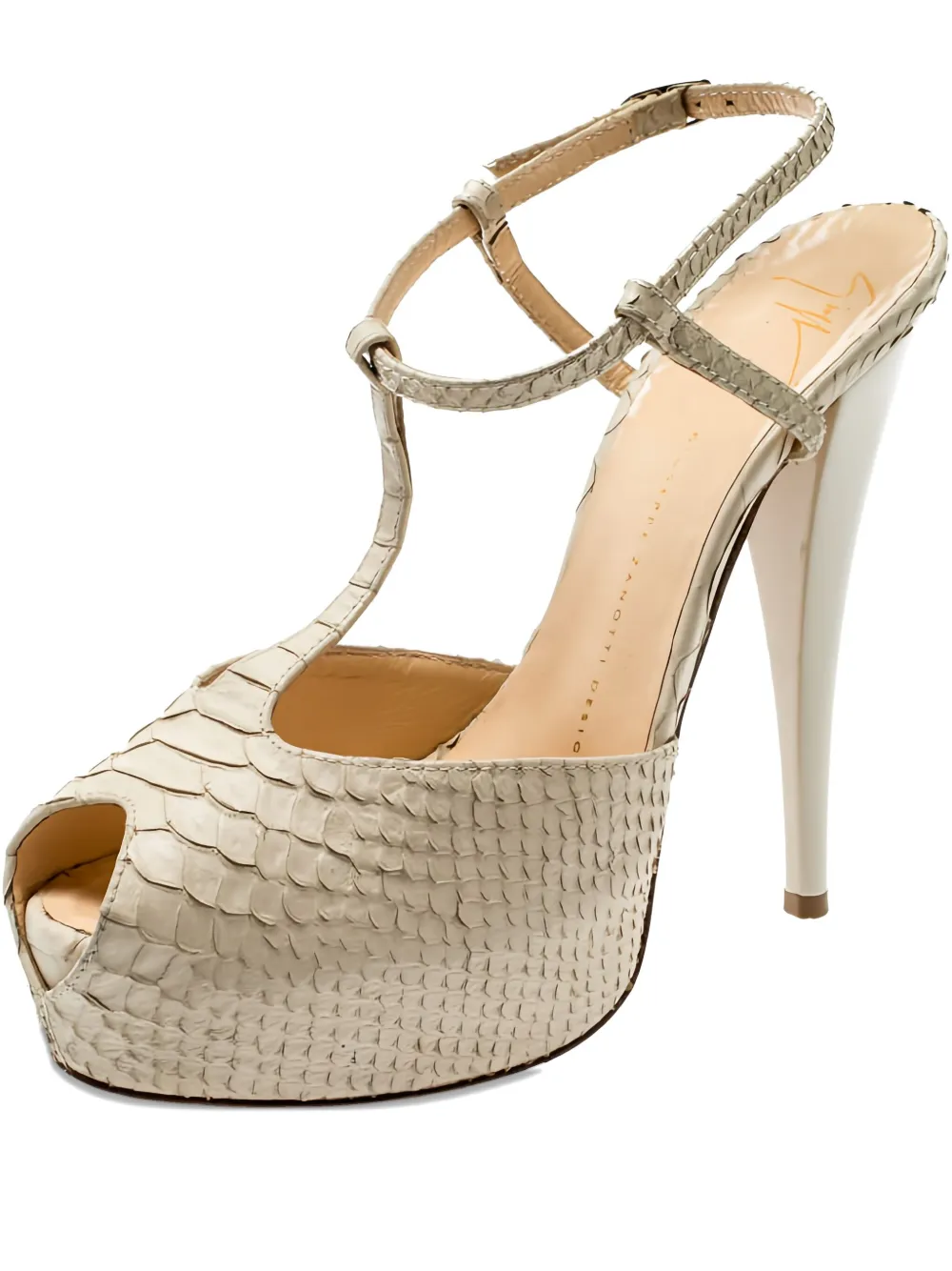 Giuseppe Zanotti Vintage Sandalen mit Python-Prägung 150mm - Nude