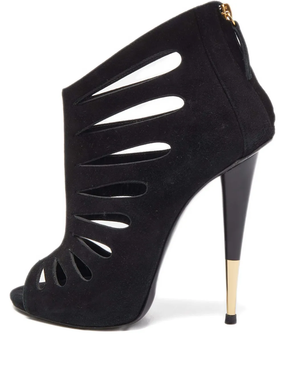 Giuseppe Zanotti Vintage Pre-owned Wildleder-Stiefeletten mit Cut-Out 125mm - Schwarz