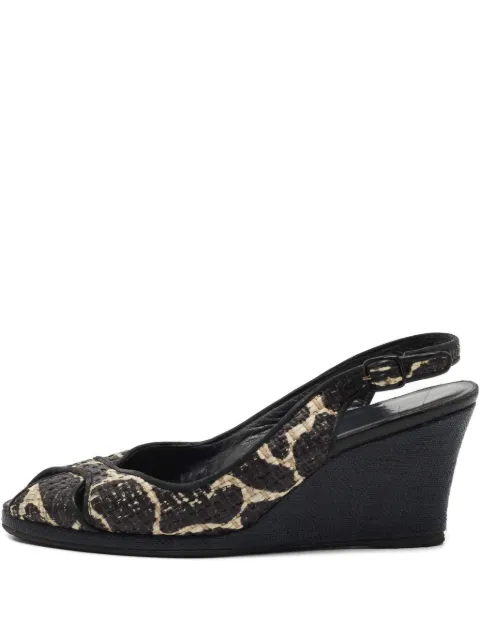 Stuart Weitzman wedge-heel raffia sandals